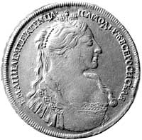 rubel 1734, Aw: Popiersie, w szacie na dole lite