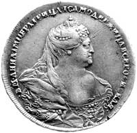 rubel 1737, Aw: Popiersie, Rw: Orzeł dwugłowy, Uzdenikow 730, portret i orzeł w wykonaniu medalier..