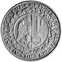 Genewa- półtalar 1795, Aw: W wieńcu herb miasta, Rw: Słońce i napis w otoku, HMZ 332