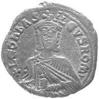 AE follis, Aw: Popiersie brodatego cesarza w kor