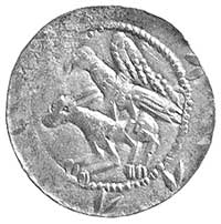denar, Aw: Dwaj walczący rycerze; w otoku imitac