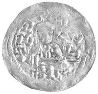 denar, Aw: Monarcha siedzący na tronie, w otoku 