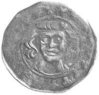 Henryk III 1273-1309, kwartnik, Aw: Głowa z bujnymi włosami na wprost i listki zamiast napisu, Rw:..