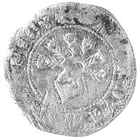 Bernard, Henryk i Bolko II 1302- 1368, kwartnik, mennica Lwówek, Aw: Hełm rycerski z sześcioma pió..