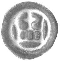 brakteat; Korona z krzyżem pośrodku, Wasch.145b, 14 mm, 0.22 g