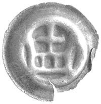 brakteat; Korona z krzyżem, Wasch.142a, 14 mm, 0.21 g, wyszczerbiony