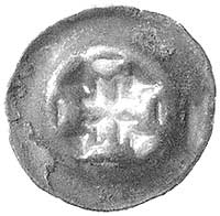 brakteat; Krzyż grecki z poprzeczkami, Wasch. 180, BRP Prusy T16 (ten egzemplarz), 13-14 mm, 0.23 ..