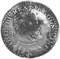 półtalar Filipa II z kontrasygnatą SA i datą 15-64 umieszczoną na rewersie, Aw: Popiersie Filipa i..