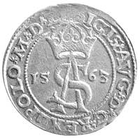 trojak 1563, Wilno, odmiana napisowa na awersie SIGIS AVG DG REX herb Topór POLO M D LI, rewers Ku..