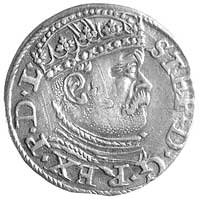 trojak 1586, Ryga, odmiana z dużą głową króla, Kurp. 454 R, Gum. 814