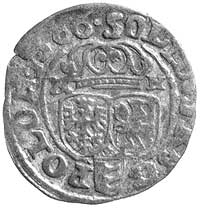 szeląg 1586, Olkusz, odmiana z literami N-H po bokach korony, Kurp. 54 R1, Gum. 679