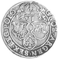 szóstak 1623, Kraków, odmiana z datą 16-23 po bokach korony, Kurp. 1447 R1, Gum. 1163, rzadki, pat..