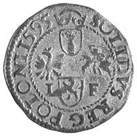 szeląg 1595, Wschowa, Kurp. 119 R4, Gum. 860, T. 5, moneta słabo odbita, rzadka