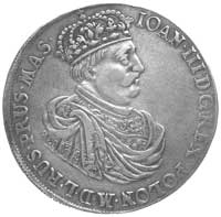 talar 1685, Gdańsk, H-Cz. 2498 R3, Dav. 4361, T. 40, rzadka i efektowna moneta ze starą patyną