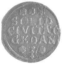 szeląg 1715, Gdańsk, H-Cz. 2649 R5, Kam. 29 R5, bardzo rzadka moneta
