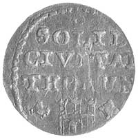 szeląg 1762, Toruń, odmiana- herb Torunia pomiędzy rozetkami, Kam. 1017 R1, Merseb. -, rzadki