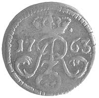 szeląg 1763, Toruń, ciekawa odmiana nieopisana w katalogach- z lewej strony herbu pod rozetką zary..