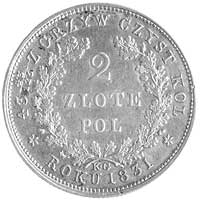 2 złote 1831, Warszawa, odmiana napisu ZLOTE, Plage 274 R1, bardzo rzadkie