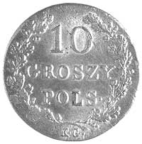 10 groszy 1831, Warszawa, odmiana- łapy Orła zgięte, Plage 279, rzadkie, bardzo ładny egzemplarz