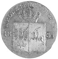 10 groszy 1831, Warszawa, odmiana- łapy Orła proste, bez żołędzia przy skrzyżowaniu gałązek, Plage..