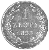 1 złoty 1835, Wiedeń, Plage 294, ładna moneta ze starą patyną