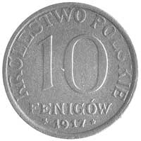 10 fenigów 1917, Stuttgart, odmiana- napis blisko obrzeża monety, rzadkie