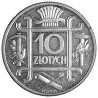 10 złotych 1934, Klamry, Parchimowicz P-160 a, wybito 100 sztuk, srebro, 18.07 g, bardzo ładny egz..