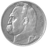 5 złotych 1934, Piłsudski- Orzeł Strzelecki, wypukły napis PRÓBA, Parchimowicz P-146 a, wybito 100..