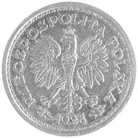 1 złoty 1928, Nominał w wieńcu, wypukły napis PRÓBA, bez znaku mennicy, Parchimowicz P-126, wybito..