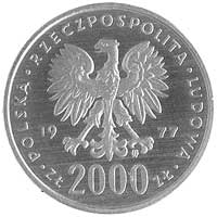 2.000 złotych 1977, Fryderyk Chopin, wypukły napis PRÓBA, Parchimowicz P-499 a, wybito 500 sztuk, ..