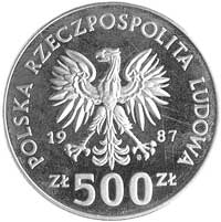 500 złotych 1987, XV Zimowe Igrzyska Olimpijskie, wypukły napis PRÓBA, Parchimowicz P-469, wybito ..