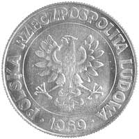 10 złotych 1969, 25 LECIE PRL, wypukły napis PRÓ