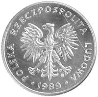 10 złotych 1989, Nominał 10, wypukły napis PRÓBA, Parchimowicz P-288 b, nakład nieznany, mosiądz