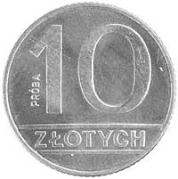 10 złotych 1989, Nominał 10, wypukły napis PRÓBA
