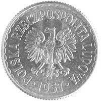 1 złoty 1957, wypukły napis PRÓBA, Parchimowicz 