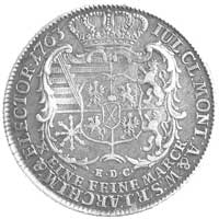 talar 1763, Lipsk, odmiana z literą S na ramieniu króla i literami EDC pod tarczą herbową, Schnee ..