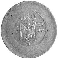 odbitka w srebrze 1 krajcara 1797, Wrocław, moneta dla Śląska, wybita na szerokim i grubym krążku ..