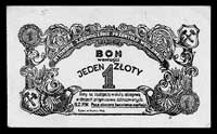 Bytom- bon wartości 1 złoty 12.1945, wydany prze