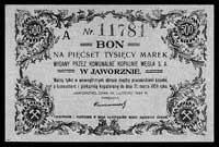 Jaworzno- bon na 500.000 marek 15.02.1924, wydany przez Komunalne Kopalnie Węgla S.A., Jabł. -, ba..