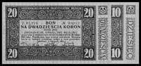 Jaworzno- bony na 10 i 20 koron 2.11.1918, wydane przez Jaworznickie Gwarectwo Węglowe, Jabł. 147 ..