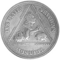 medal autorstwa H.P. Groskurta wybity w 1709 r. z okazji przymierza trzech Fryderyków; władców Dan..