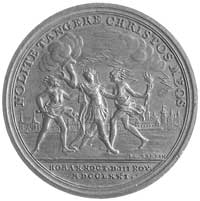 medal autorstwa Oexleina wybity z okazji porwania króla Stanisława Augusta w 1771 r., Aw: Król w s..