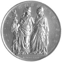 medal patriotyczny autorstwa Barre’a wybity na zlecenie Komitetu Brukselskiego 1831 r., Aw: Person..