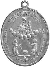 medal na pamiątkę odnalezienia szczątków synów Jana III Sobieskiego 1862 r, j.w., srebro, owalny, ..