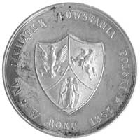 medal na pamiątkę Powstania Polski w roku 1863, Aw: Trójpolowa tarcza herbowa i napis w otoku, Rw:..