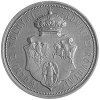 trzechsetna rocznica Unii Polsko-Litewskiej- medal autorstwa Tasseta 1869 r, Aw: Trójpolowa tarcza..