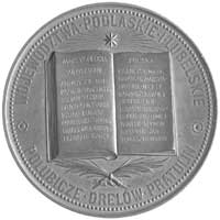 medal autorstwa Tasseta poświęcony męczennikom-unitom podlaskim 1874 r., Aw: Na skale krzyż z koro..