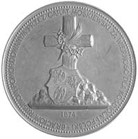 medal autorstwa Tasseta poświęcony męczennikom-unitom podlaskim 1874 r., Aw: Na skale krzyż z koro..