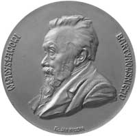Władysław Bartynowski- medal autorstwa Jana Raszki 1906 r., Aw: Popiersie w lewo i napis w otoku i..