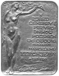 Marceli Nencki- czworokątny medal autorstwa Henryka Kunzeka 1907 r., Aw: Popiersie trzy czwarte w ..